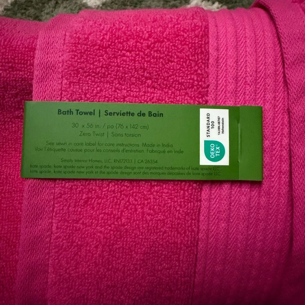 Kate Spade ♠️ Vibrant Hot Pink Cotton Towel